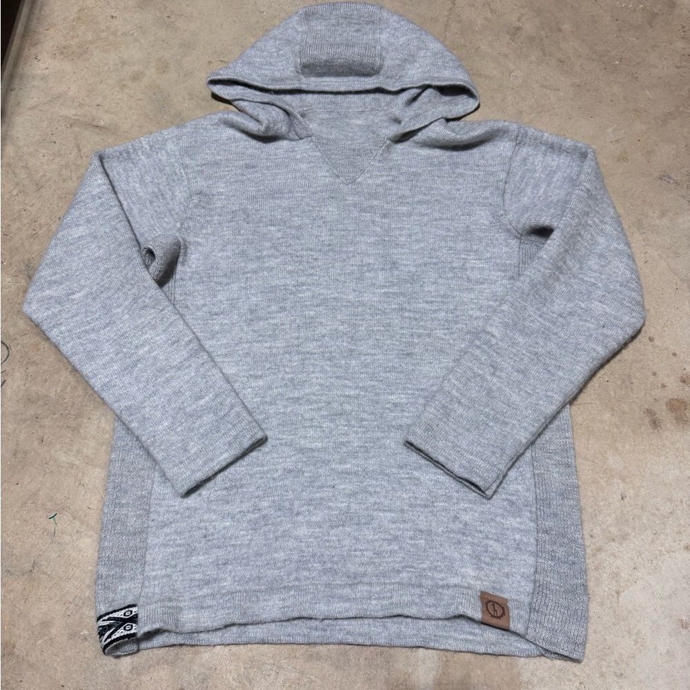 Paka The Hoodie Light Grey Alpaca Sweater Soft Sweatshirt Mens Size Small
